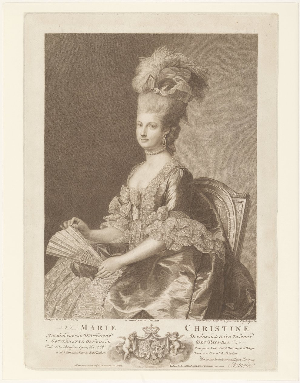 Porträt von Maria Christina von Österreich von Francesco Bartolozzi