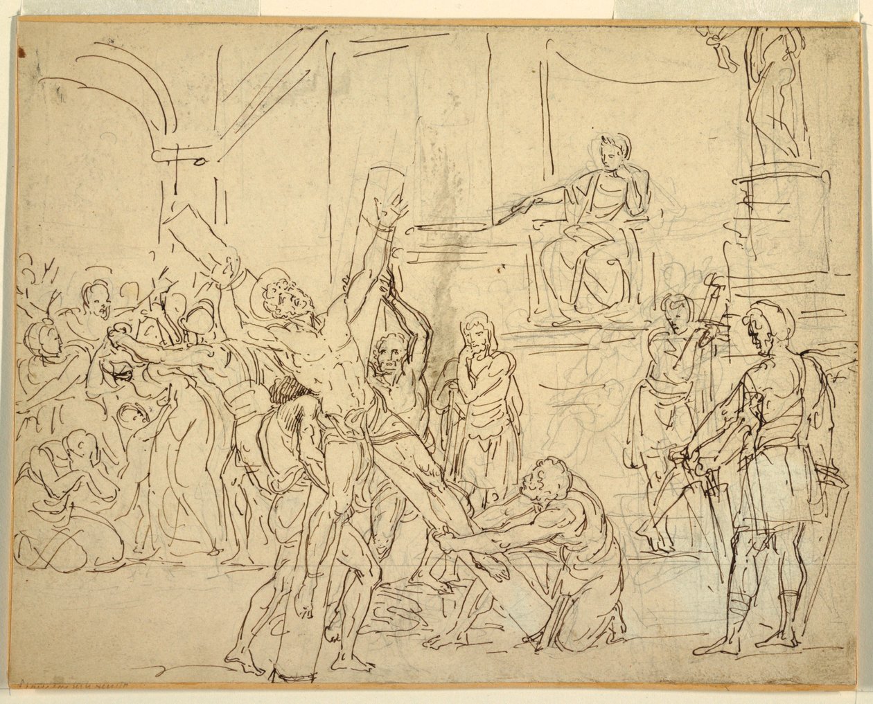 Zeichnung, Martyrium des Hl. Andreas, 1825-50 von Francesco Coghetti