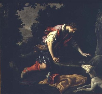Narziss am Brunnen von Francesco Curradi