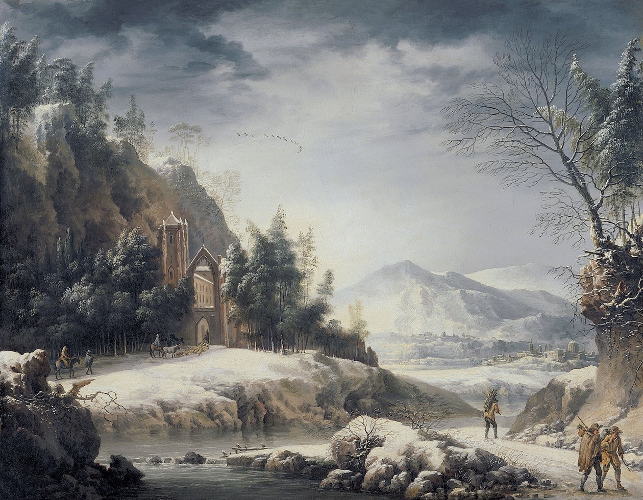 Winterlandschaft mit Figuren von Francesco Foschi