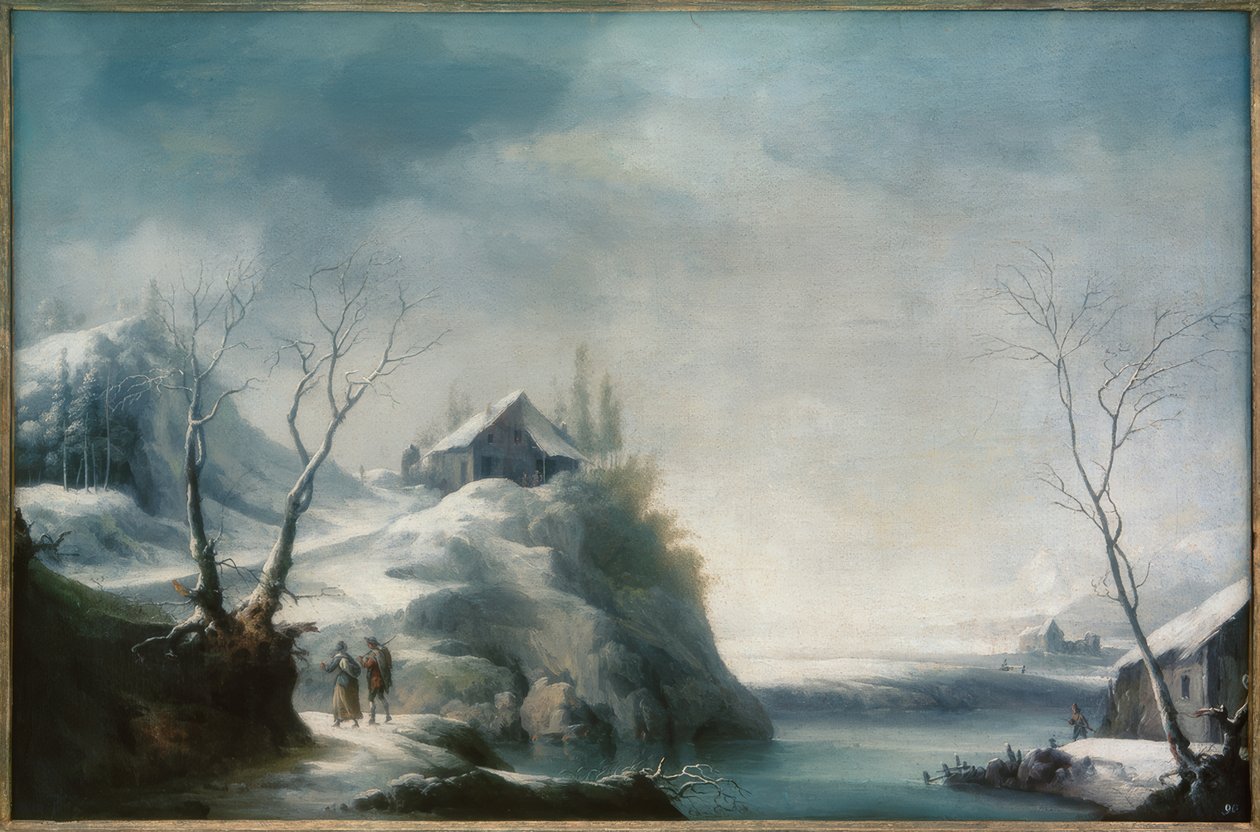 Winterlandschaft mit Reisenden von Francesco Foschi