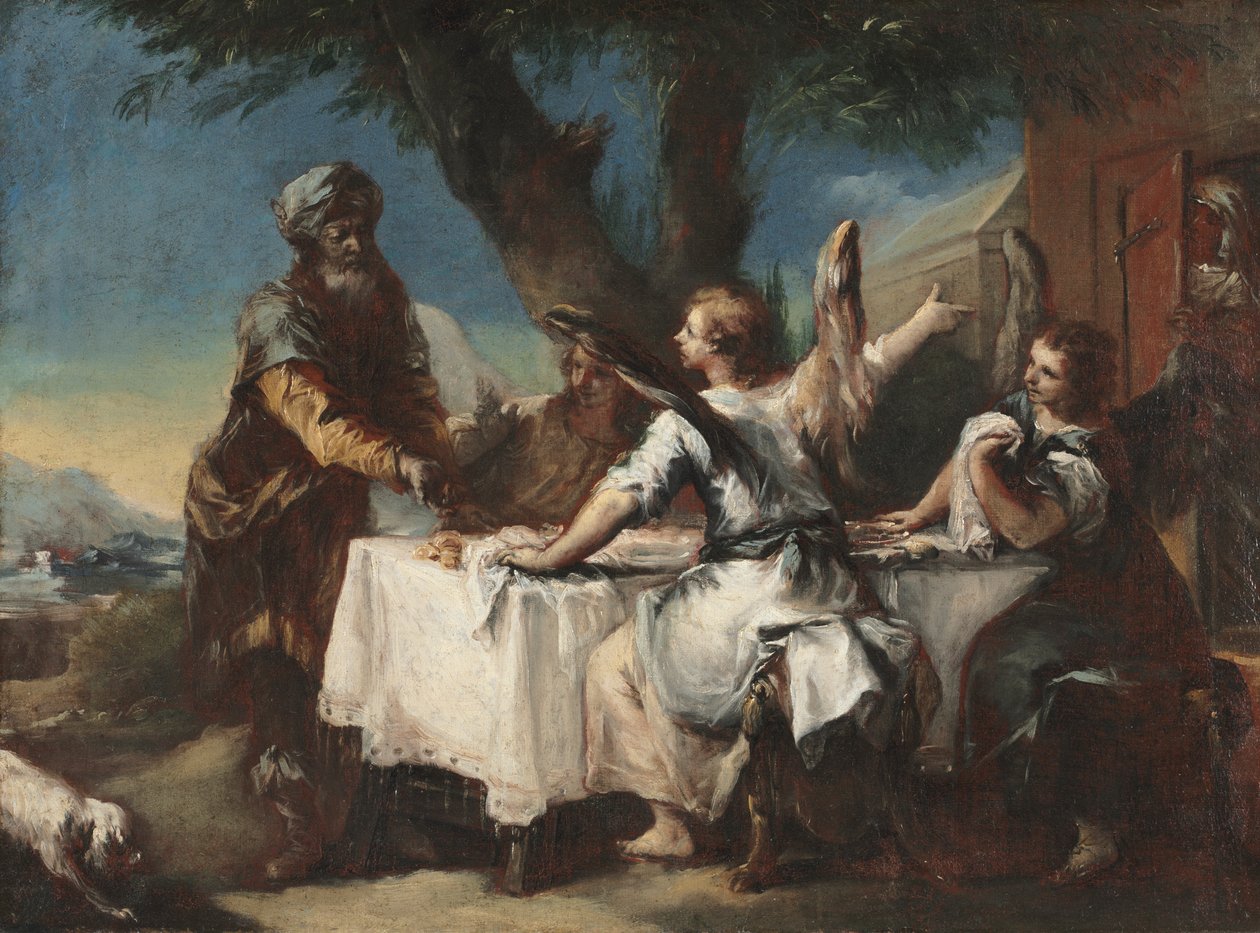 Abraham empfängt die drei Engel von Francesco Guardi