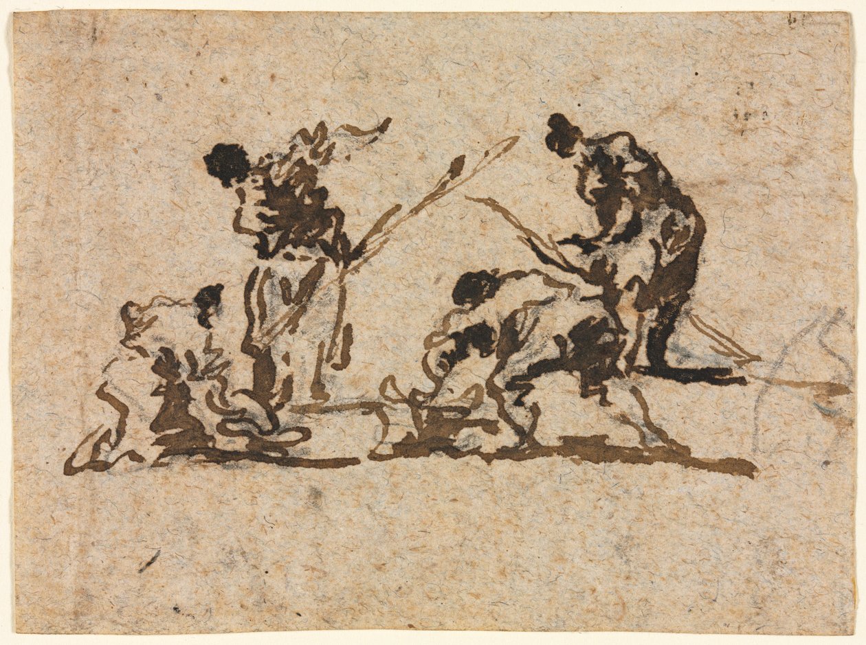 Bauern und Fischer bei der Arbeit, 18. Jahrhundert von Francesco Guardi