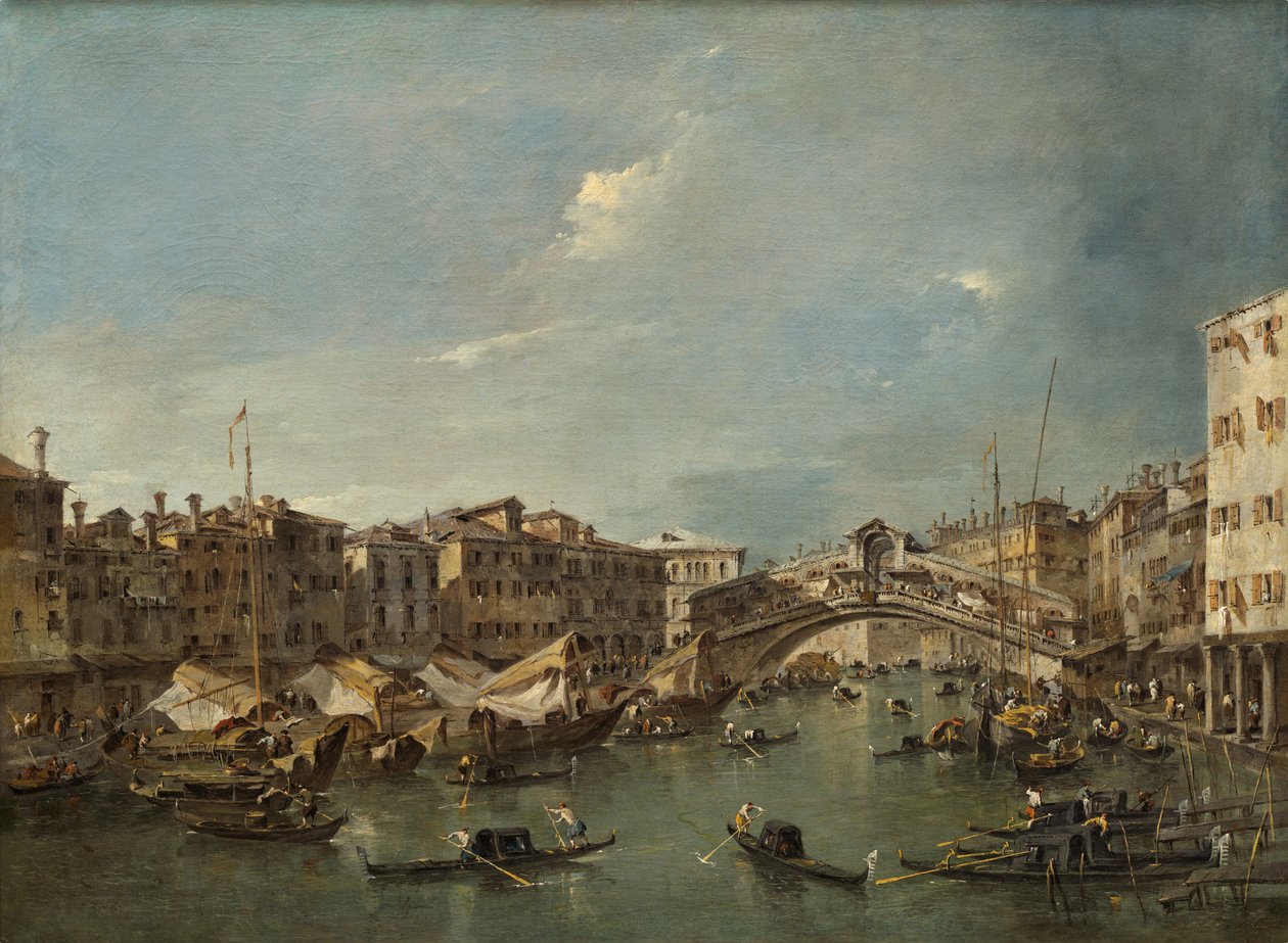 Canal Grande mit der Rialtobrücke, Venedig von Francesco Guardi