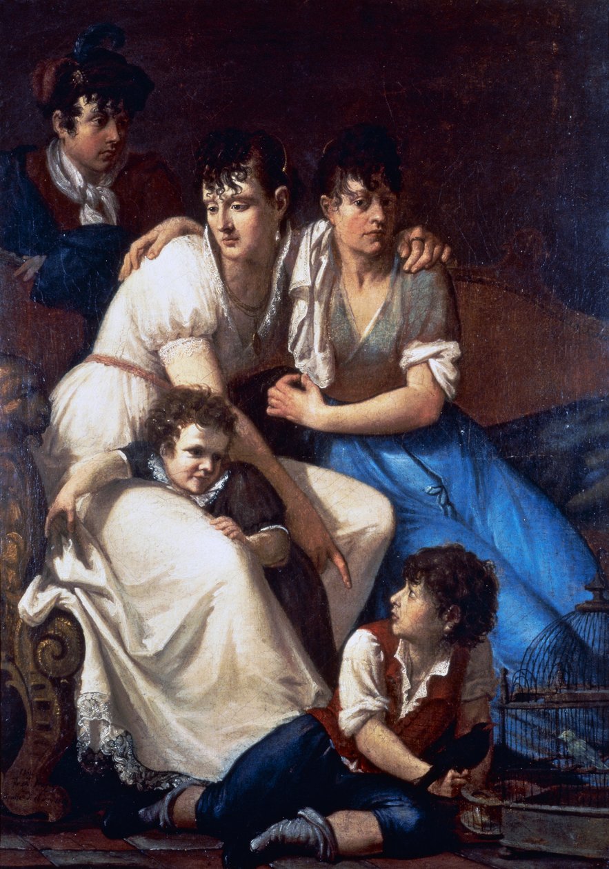 Porträt der Familie des Malers von Francesco Hayez