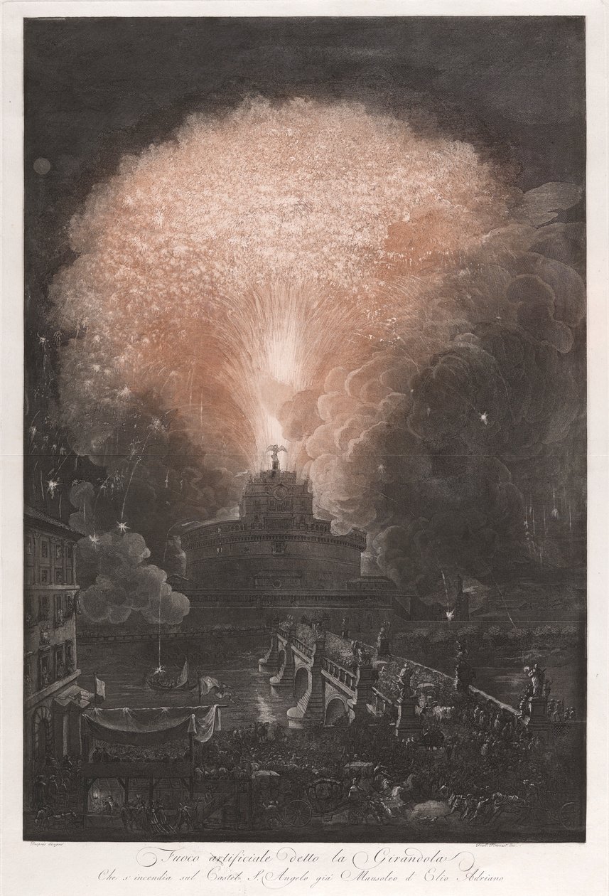 Feuerwerk genannt die Girandola von Francesco Piranesi