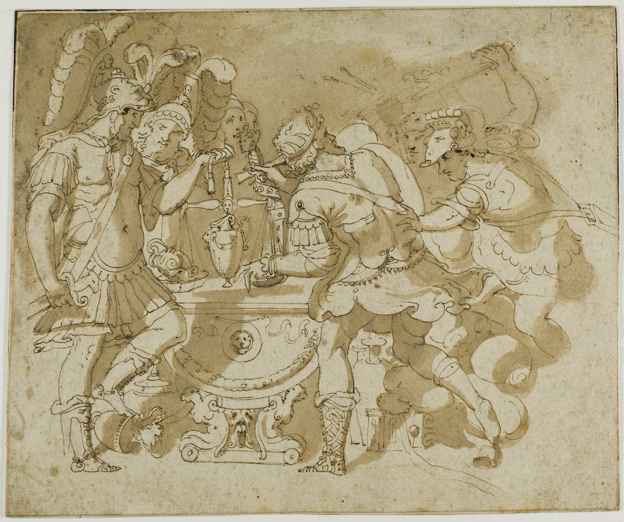 Camillus greift Brennus an von Francesco Salviati