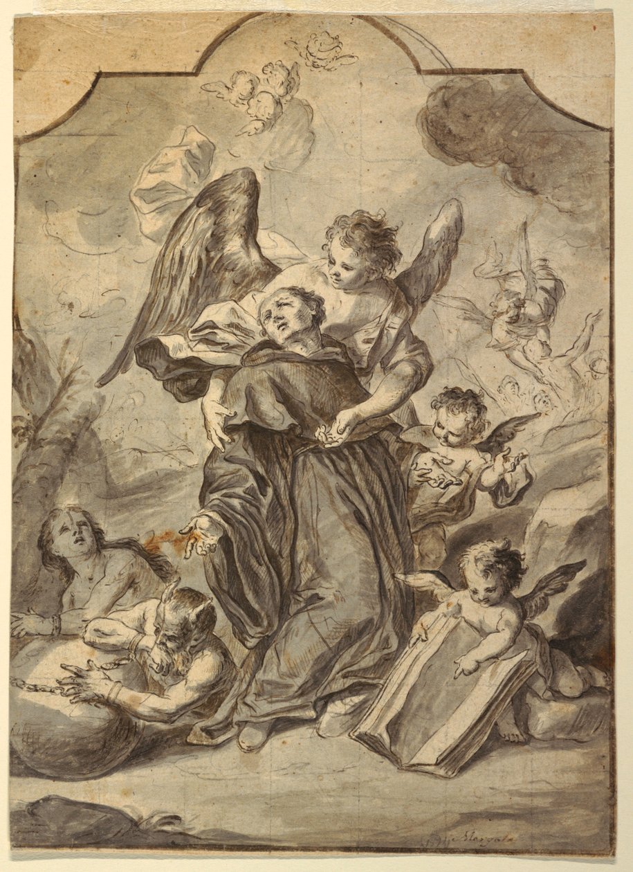 Vision eines heiligen Benediktinermönchs von Francesco Saverio Mergolo
