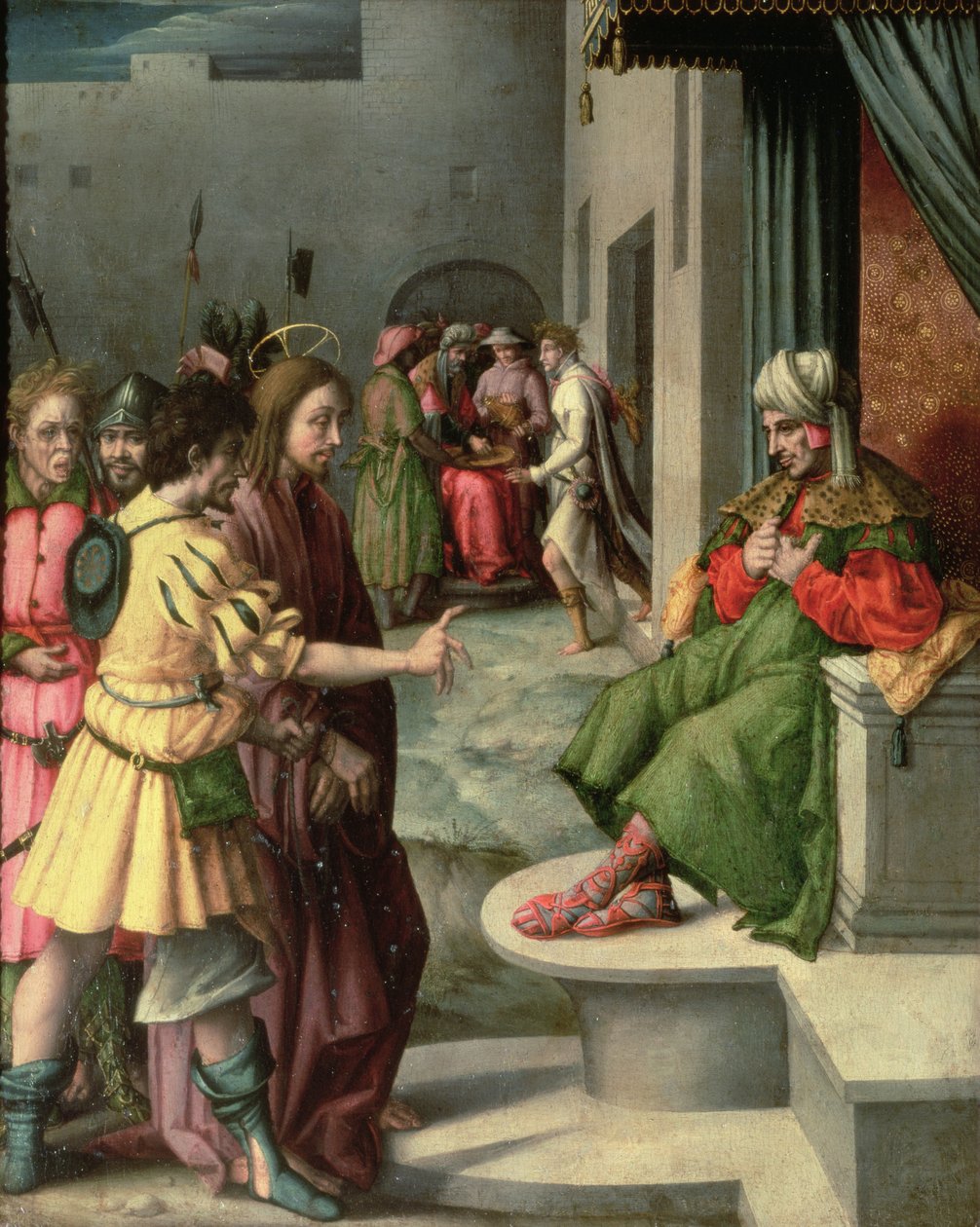 Christus vor Kaiphas von Francesco Ubertini Bacchiacca
