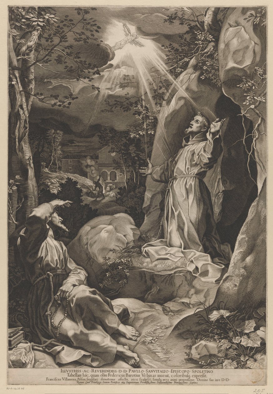 Franziskus empfängt die Stigmata von Francesco Villamena