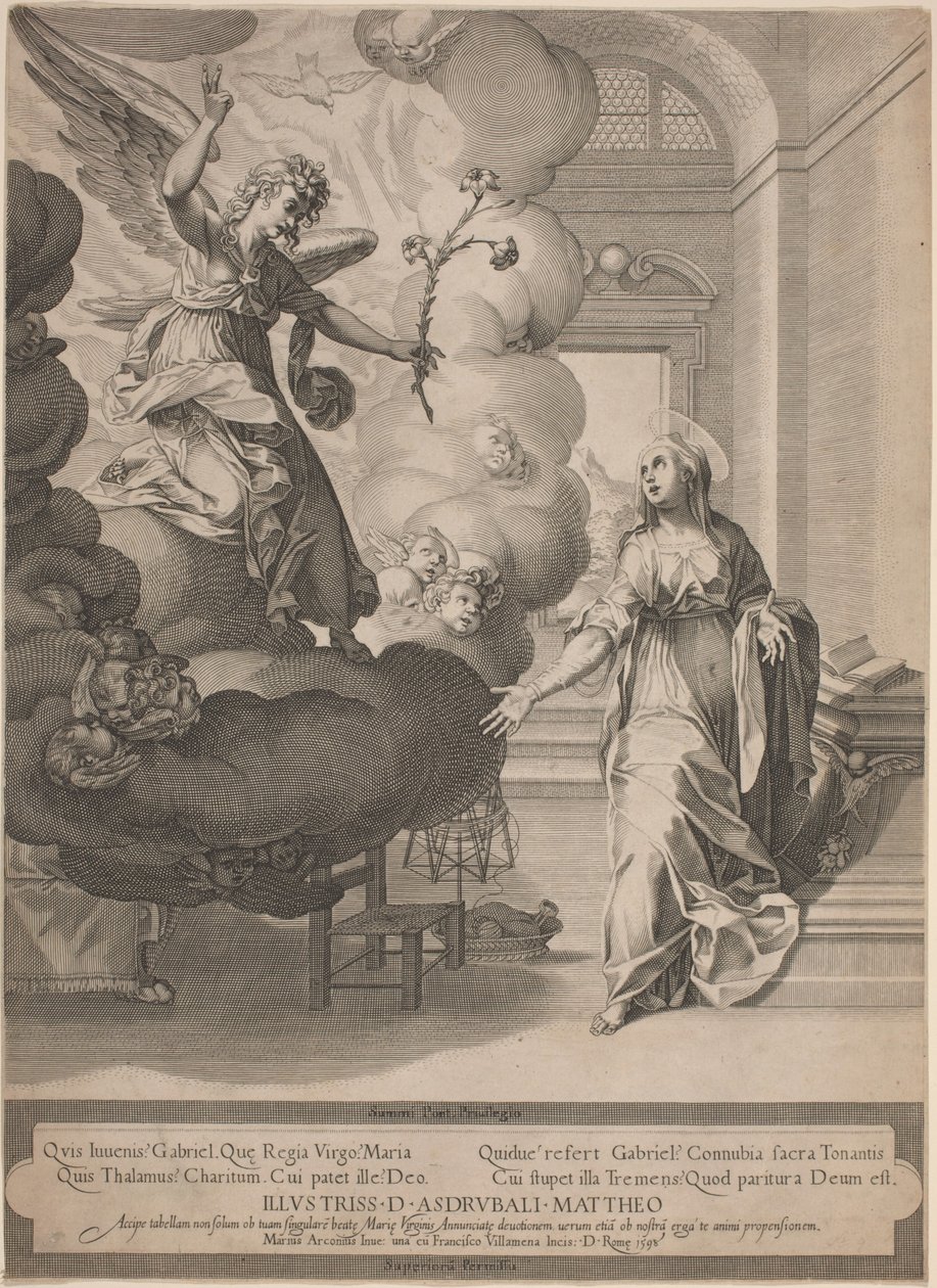 Die Verkündigung von Francesco Villamena, after Mario Arconio