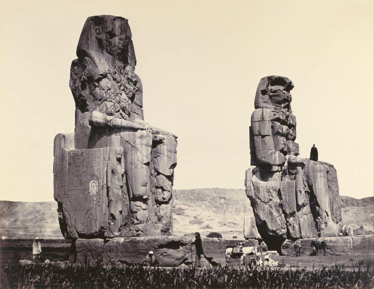 Die Statuen der Ebene, Theben von Francis Frith