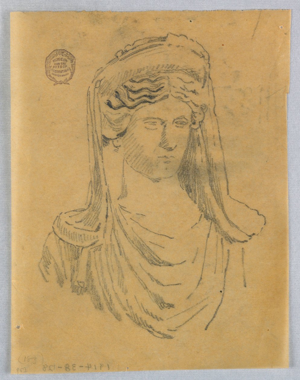 Skizze einer Frauenbüste von Francis Augustus Lathrop