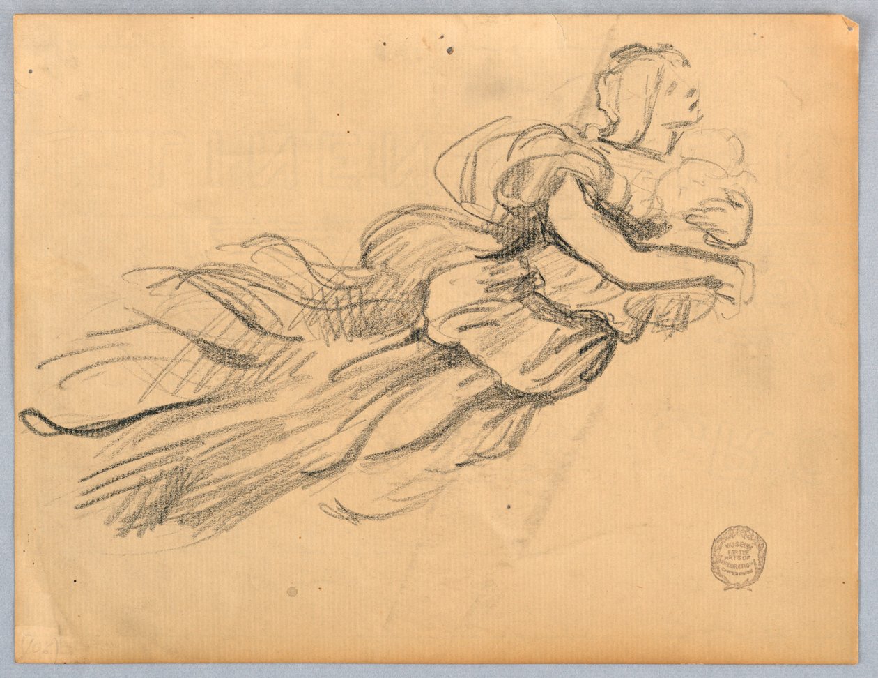 Skizze einer Figur mit Draperie von Francis Augustus Lathrop