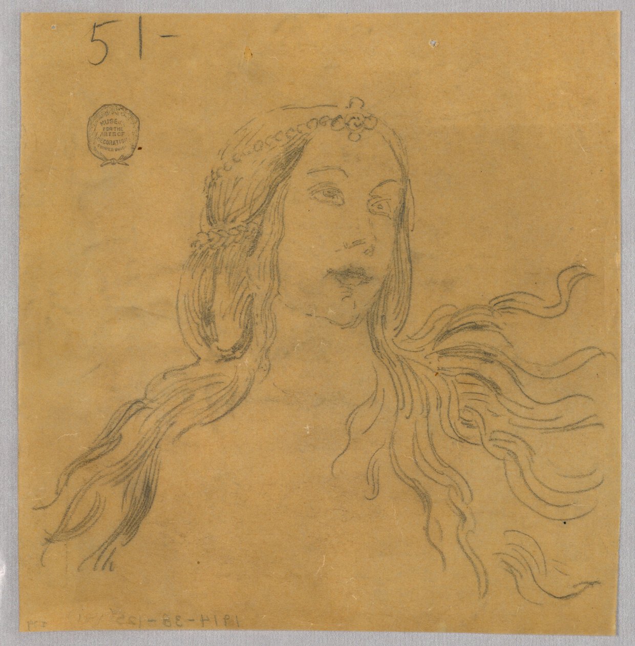 Skizze eines Frauenkopfes von Francis Augustus Lathrop