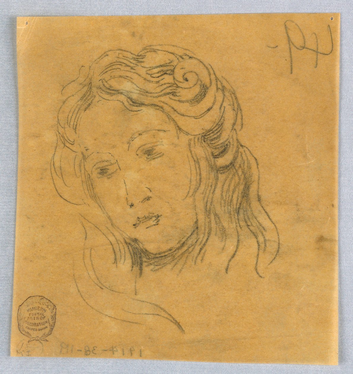 Skizze eines Frauenkopfes von Francis Augustus Lathrop