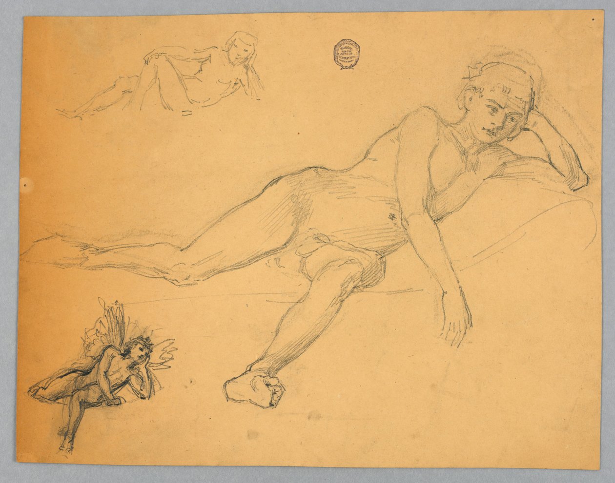 Skizze eines männlichen Aktes von Francis Augustus Lathrop