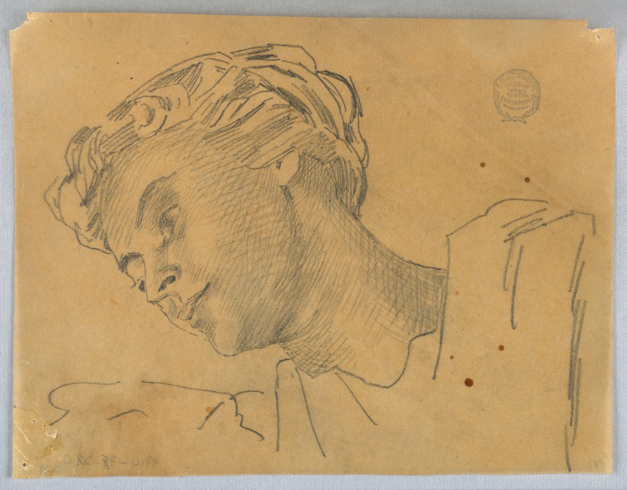 Skizze eines Frauenkopfes von Francis Augustus Lathrop