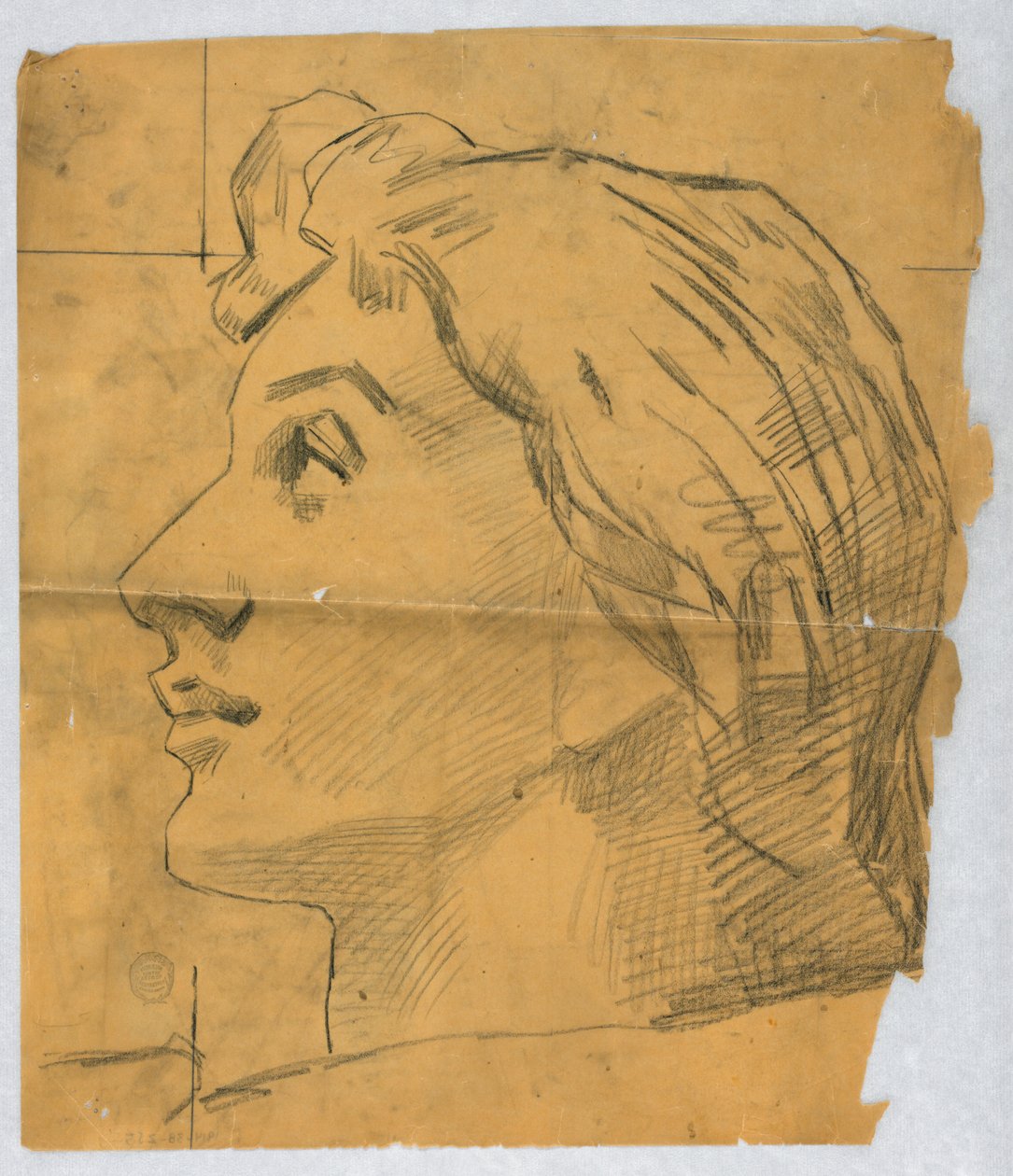 Skizze eines Frauenkopfes von Francis Augustus Lathrop
