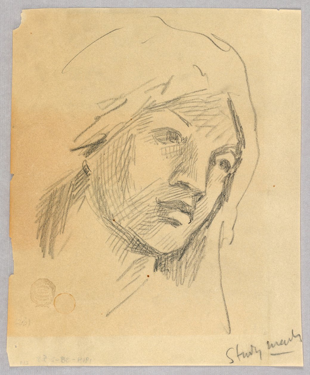 Skizze eines Frauenkopfes von Francis Augustus Lathrop