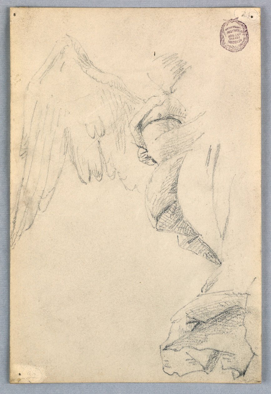 Skizze mit Flügeln und Draperie von Francis Augustus Lathrop