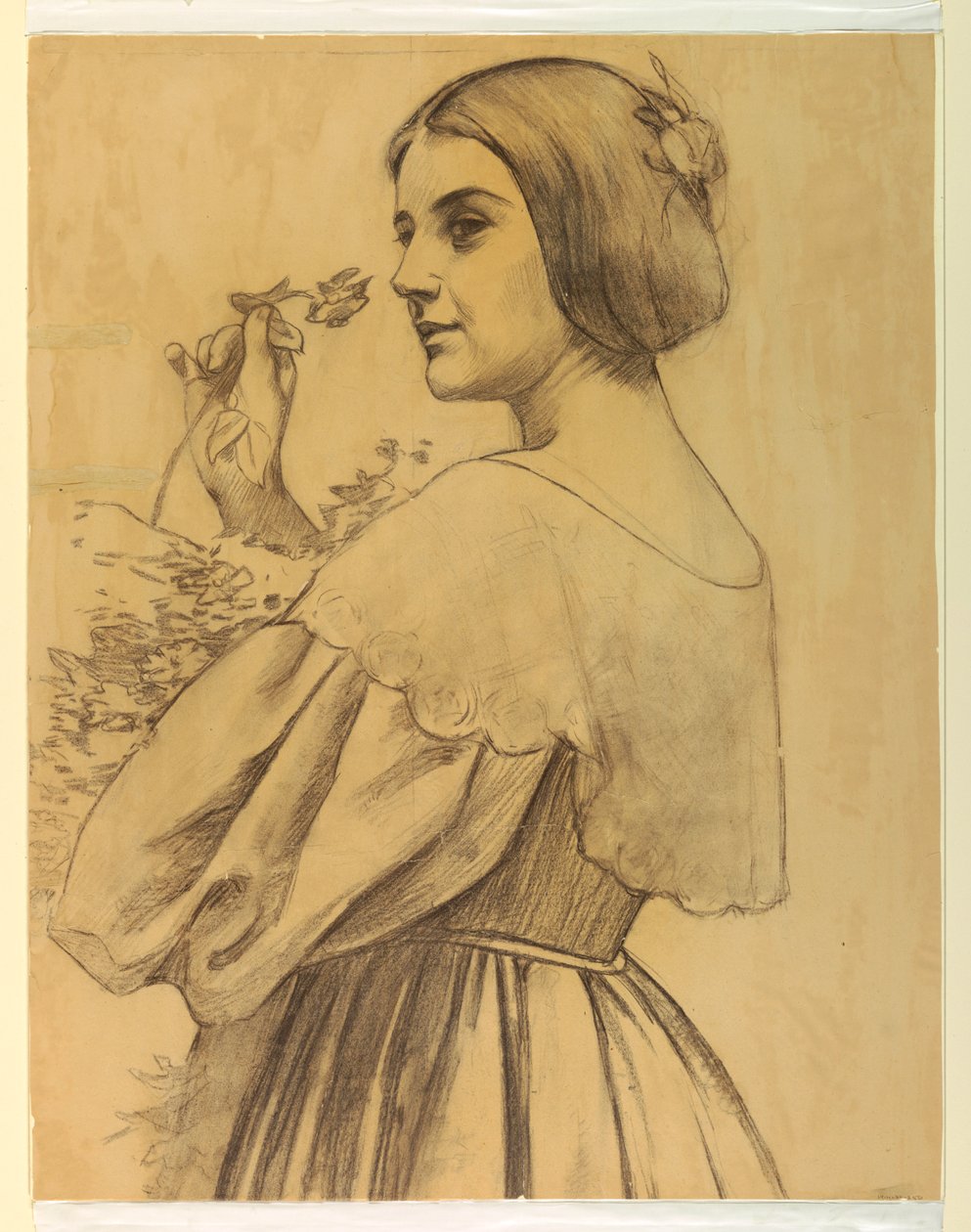Frau mit Blumen von Francis Augustus Lathrop