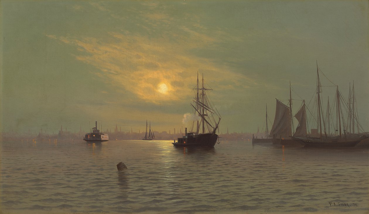 Hoboken um Mitternacht, 1872 von Francis Augustus Silva