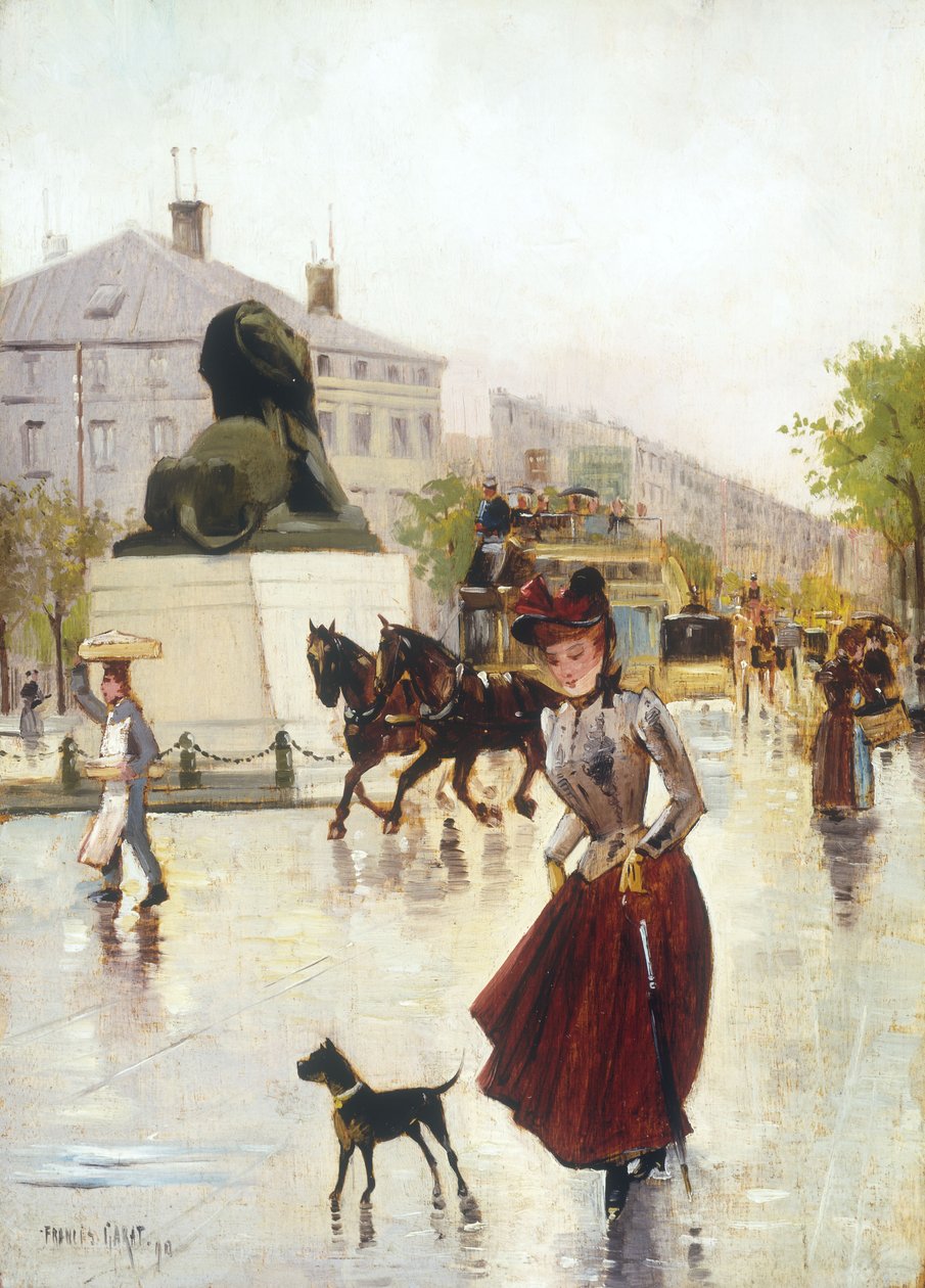 Pariser Straßenszene, 1890 von Francis Garat