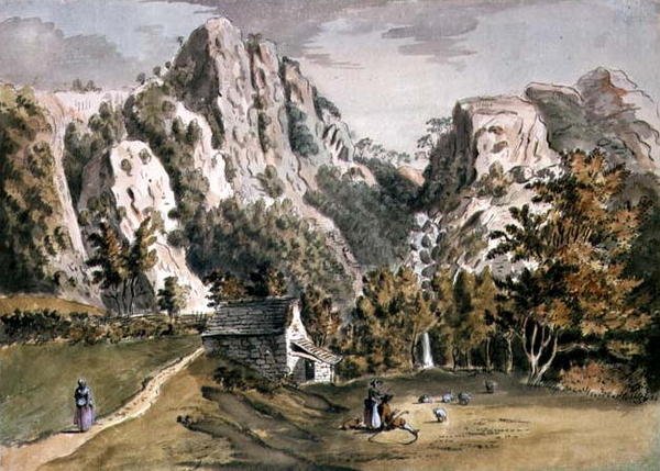 Wasserfall bei Keswick, Cumberland von Francis Grose