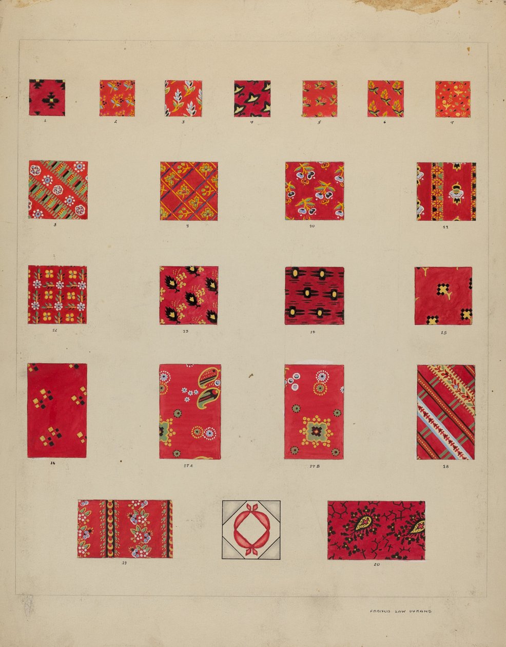 Gedruckte gesteppten Flicken von Francis Law Durand