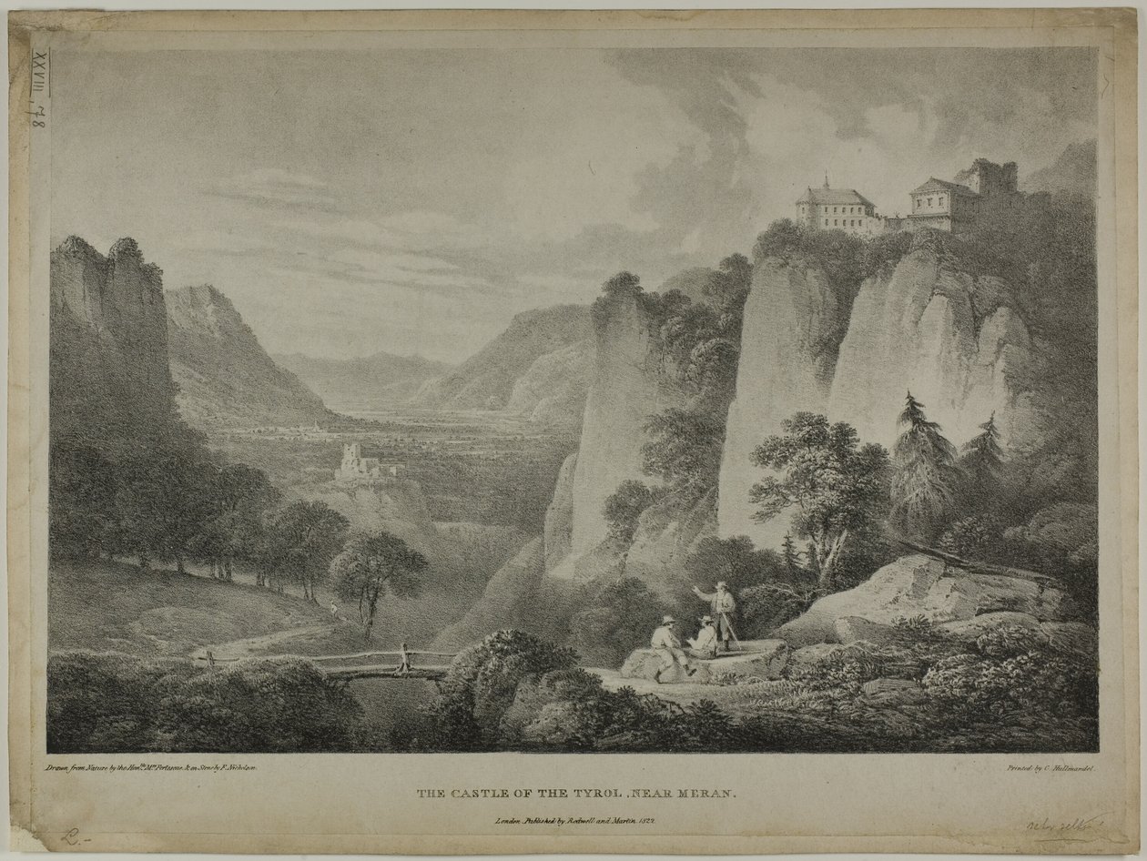 Die Burg von Tirol, in der Nähe von Meran von Francis Nicholson
