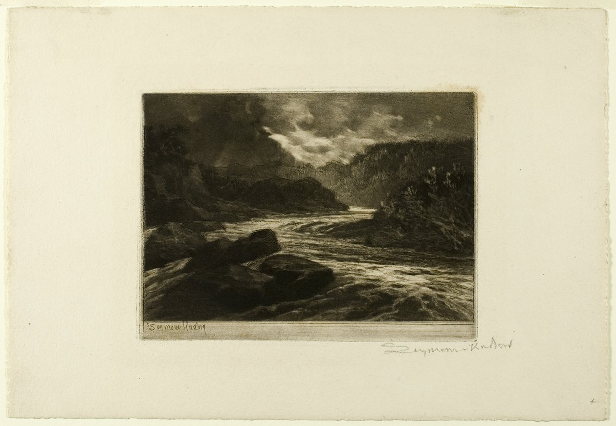 Ein Lachsfluss, Nr. II von Francis Seymour Haden