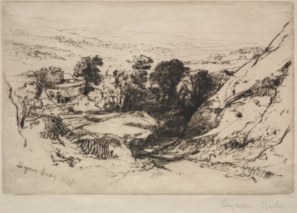 Nine Barrow Down, 1877 von Francis Seymour Haden