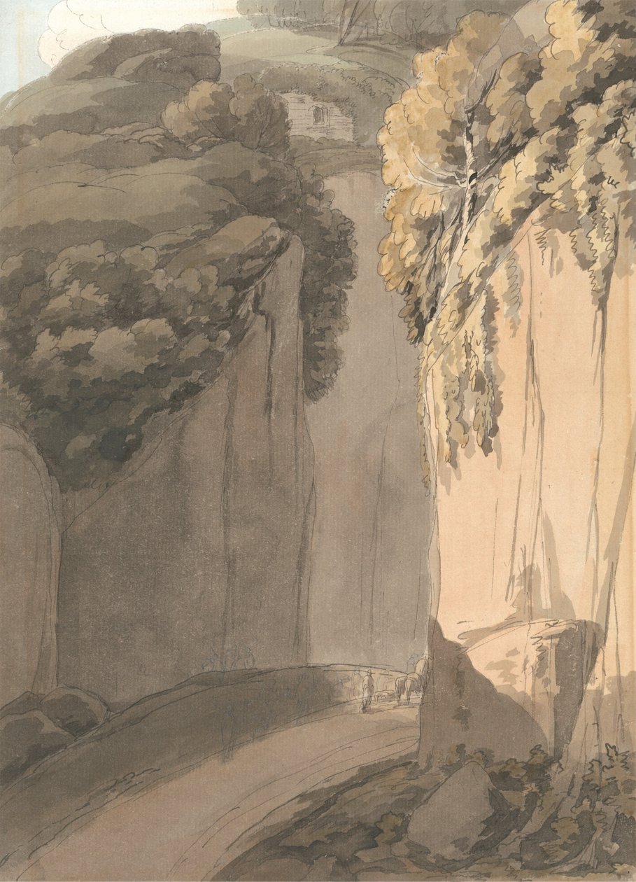 Eingang zur Grotte bei Posilippo, Neapel von Francis Towne
