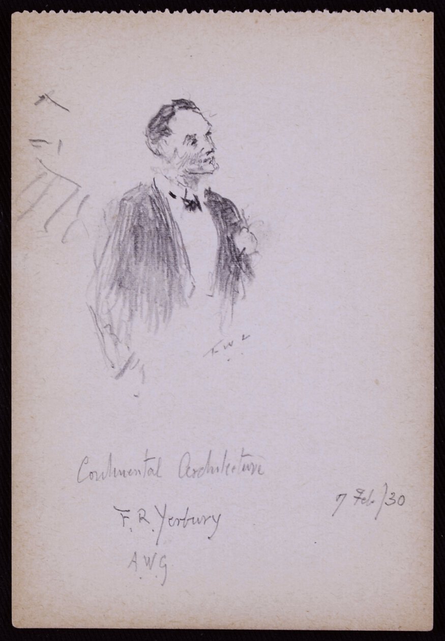 Porträt von F.R. Yerbury von Francis Wilfred Lawson