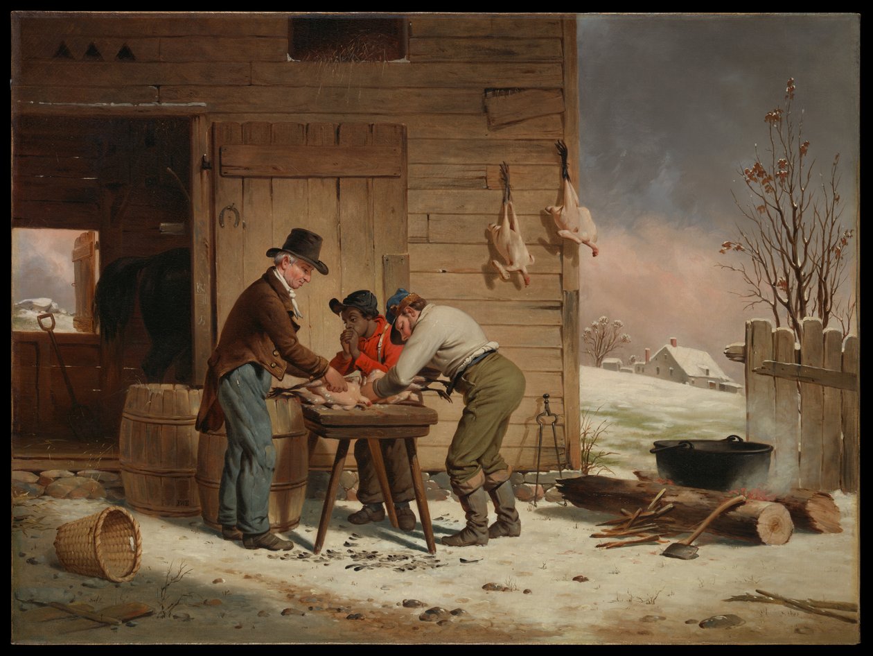 Vorbereitung auf Weihnachten (Truthähne rupfen) von Francis William Edmonds