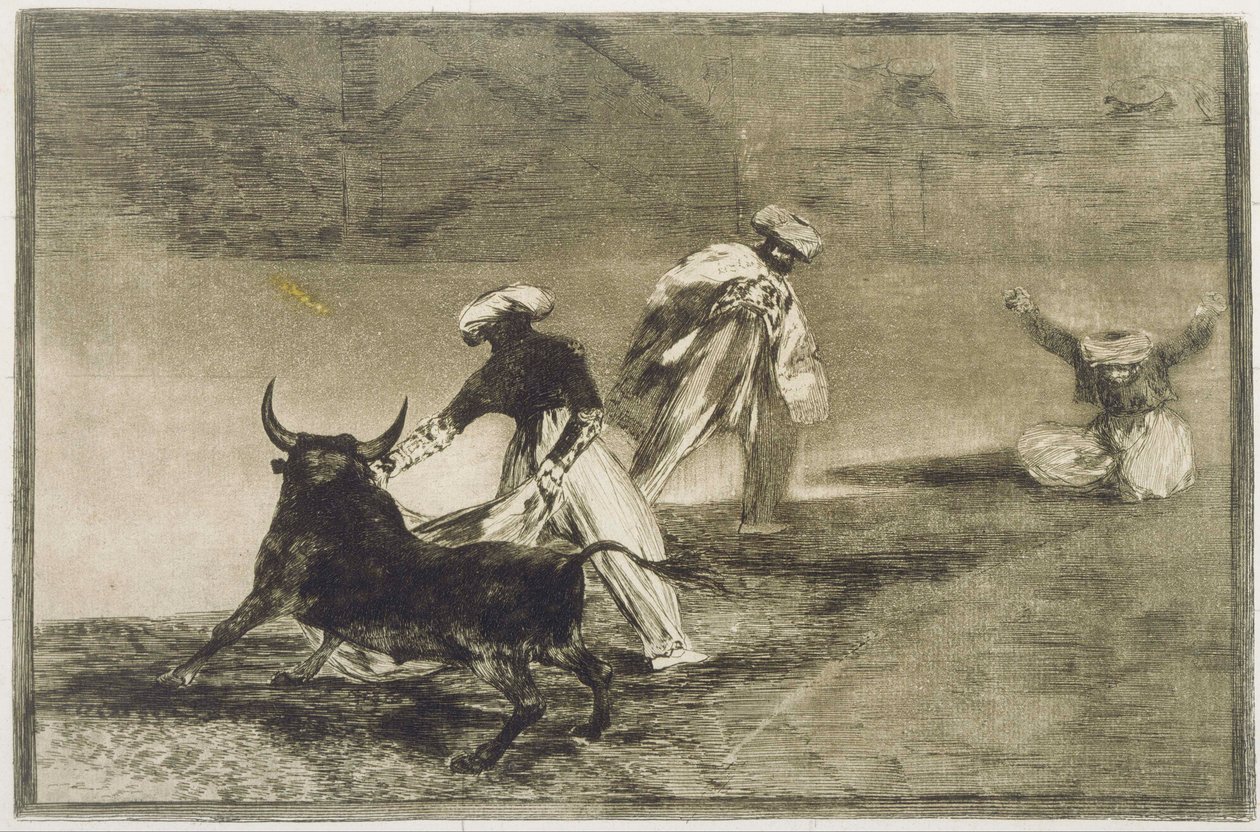 Sie spielen ein weiteres mit dem Umhang... von L von Francisco de Goya