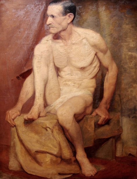 Sitzender männlicher Akt von Francisco Bayardo