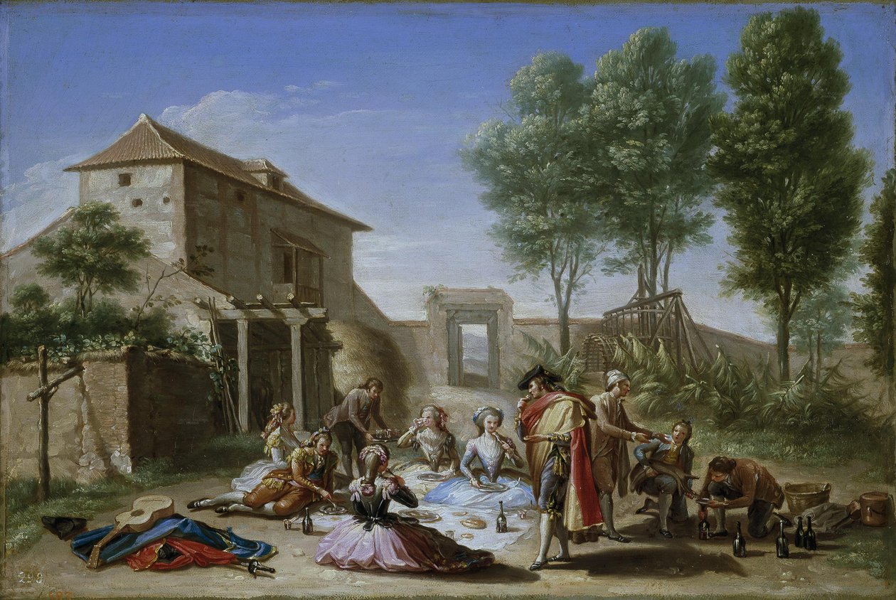 Picknick auf dem Land von Francisco Bayeu y Subias