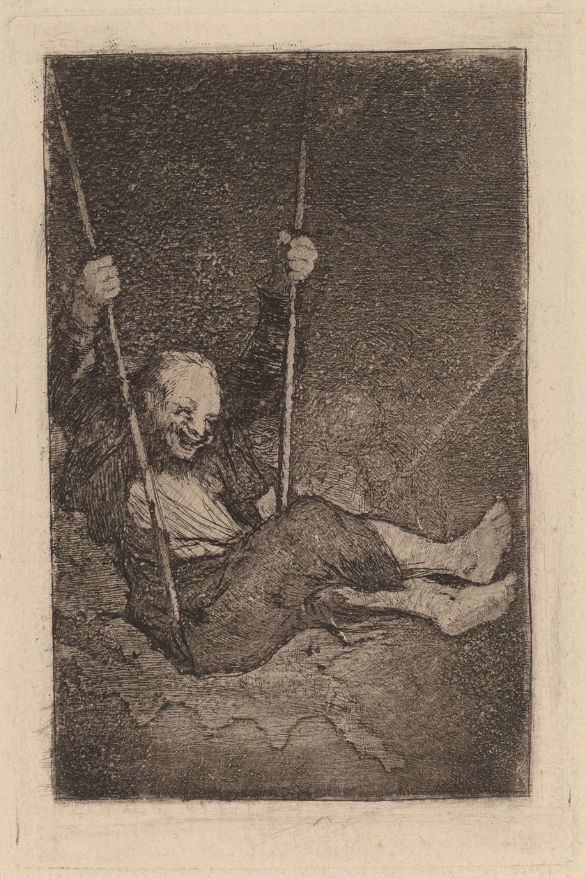 Alter Mann auf einer Schaukel von Francisco de Goya