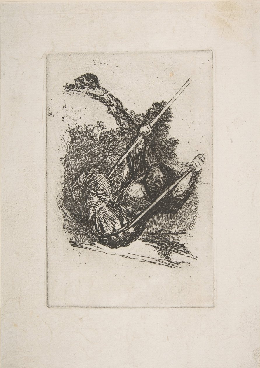 Alte Frau auf einer Schaukel von Francisco de Goya