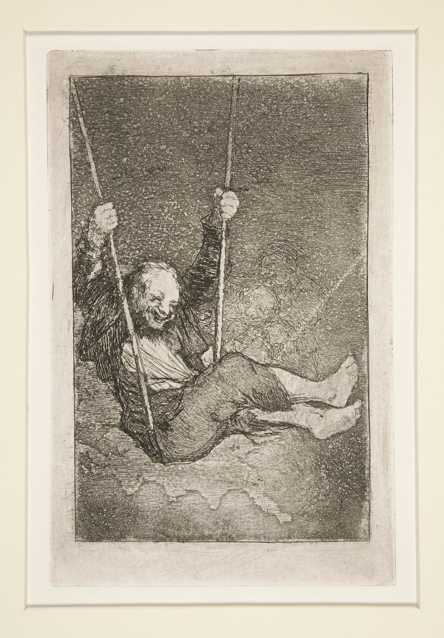 Alter Mann auf einer Schaukel von Francisco de Goya