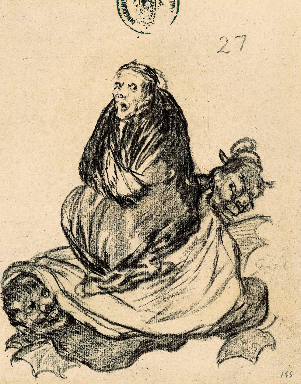 Eine Hexe auf einer Reise von Francisco de Goya