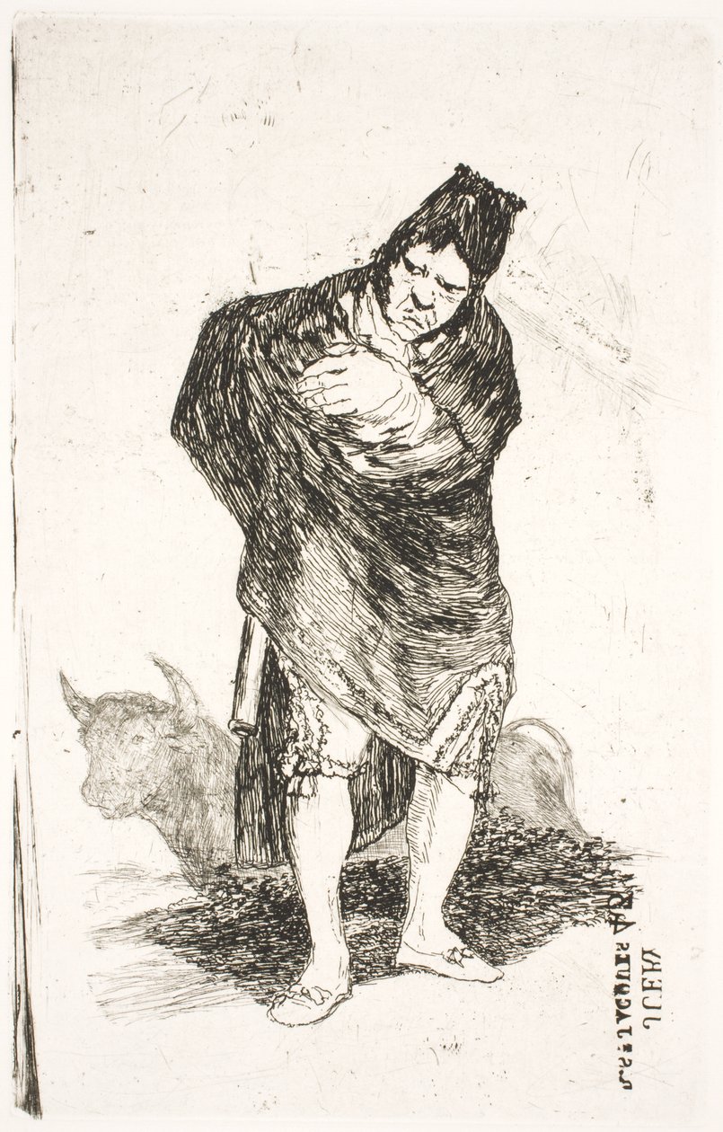 Andalusischer Schmuggler mit Stier von Francisco de Goya