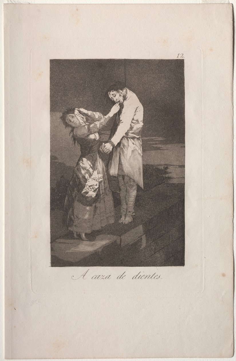 Caprichos: Auf der Jagd nach Zähnen von Francisco de Goya