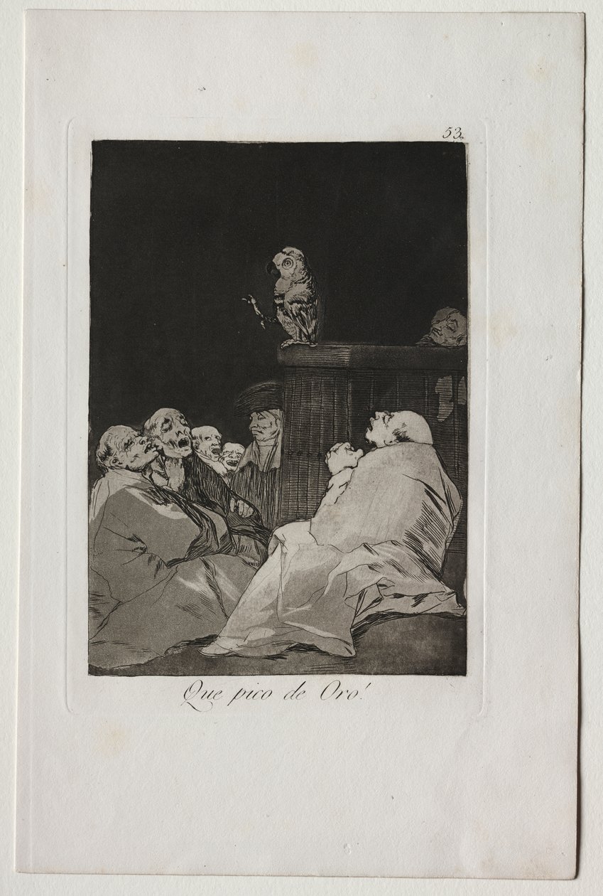 Caprichos: Was für ein goldener Schnabel! von Francisco de Goya