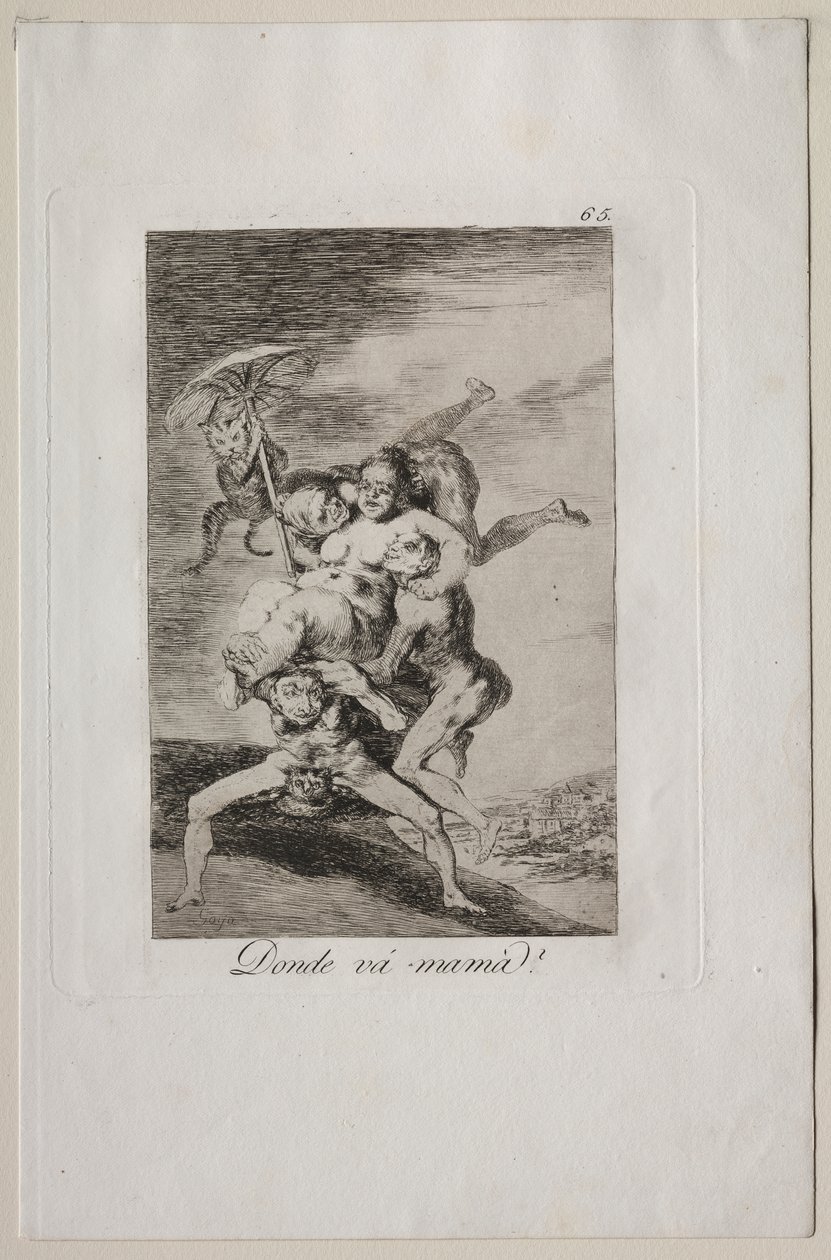 Caprichos: Wohin geht Mutter? von Francisco de Goya