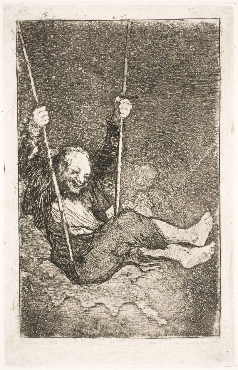 Zauberer auf einer Schaukel von Francisco de Goya