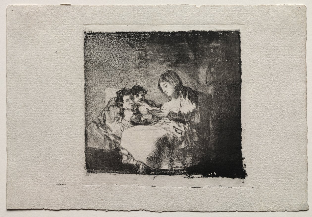 Frau liest zwei Kindern vor von Francisco de Goya