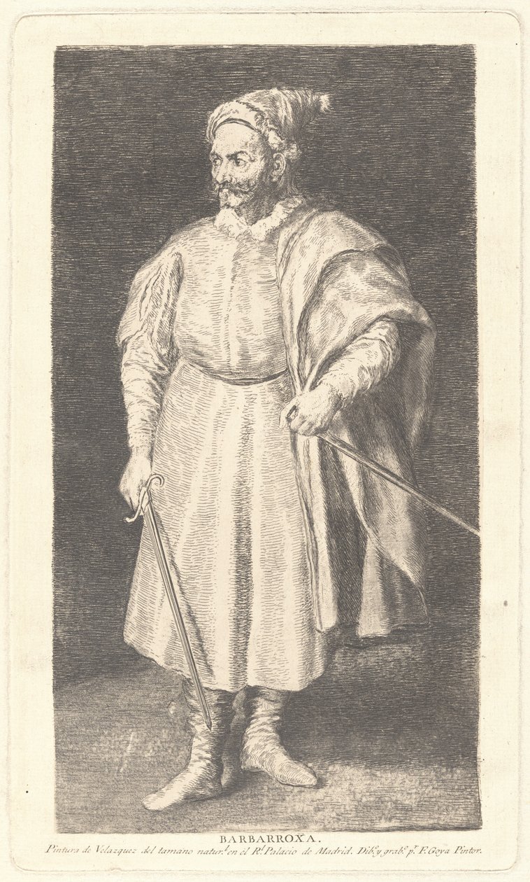 Der Narr Barbarroja von Francisco de Goya after Diego Velázquez